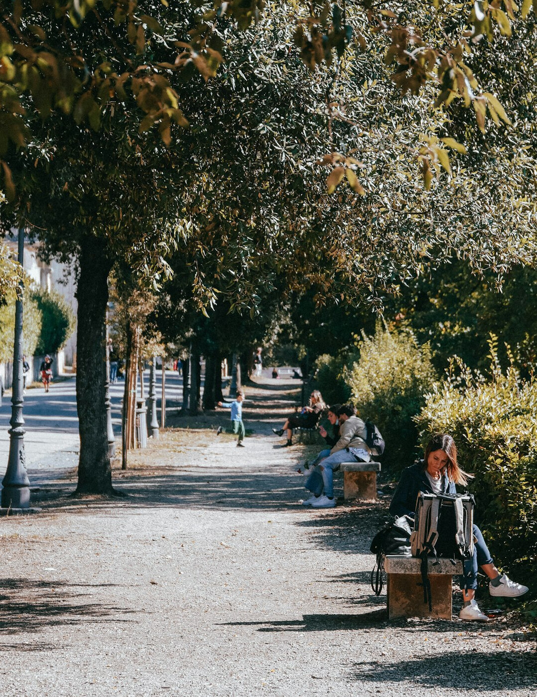 person reading in park