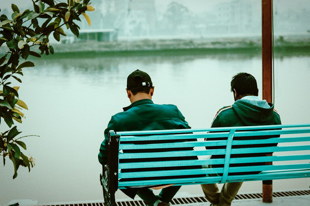 people sitting on bench in park